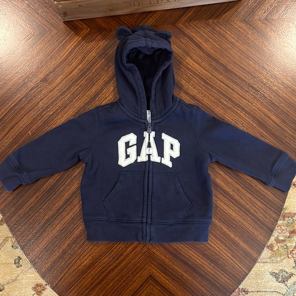 Gap Baby Navy Zip Up Hoodie Sweatshirt Size 12-18 Months